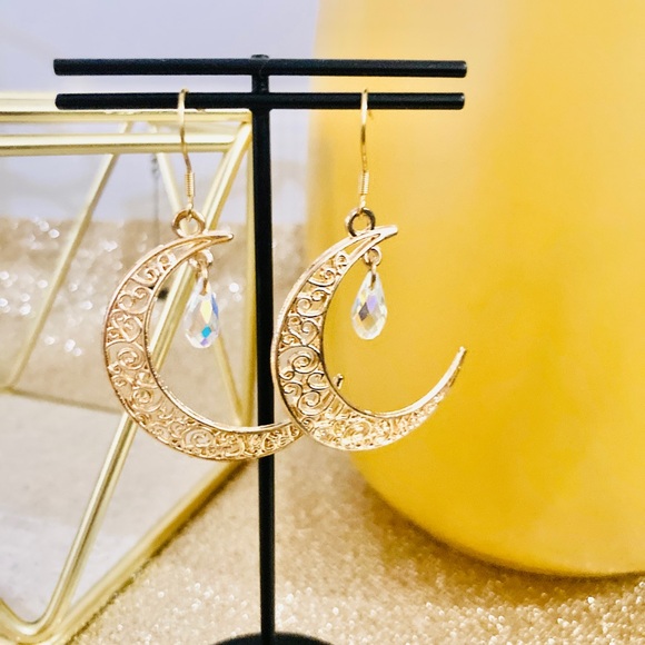 Large Moon Earrings - Picture 2 of 4